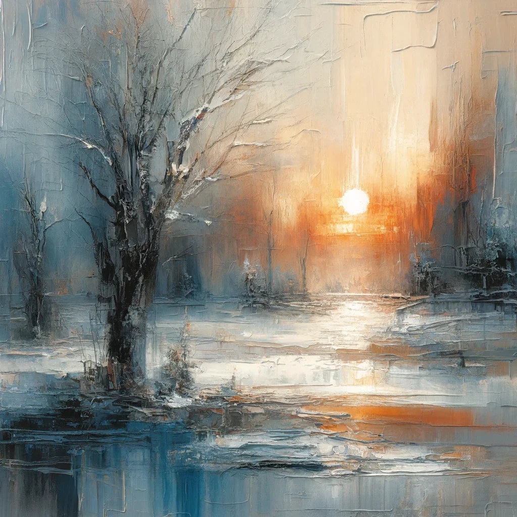 Winter Solitude Symphony Cotton Cushion