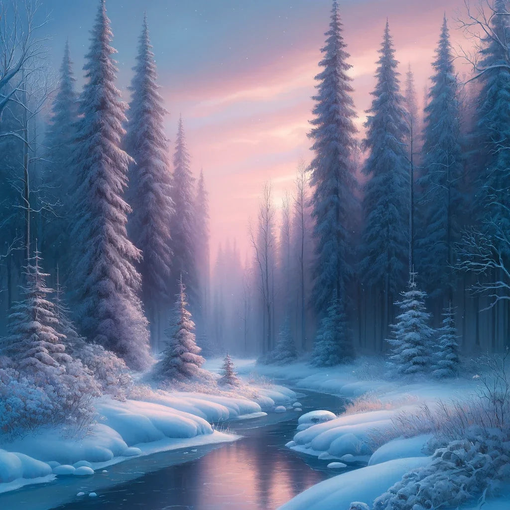 Winter Twilight Serenity Canvas