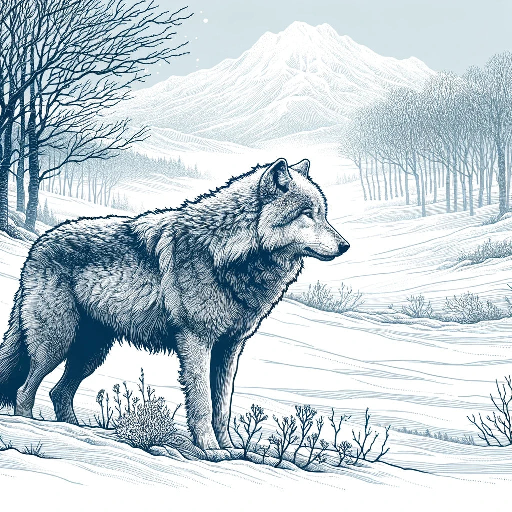 Winter Wolf Cotton Cushion