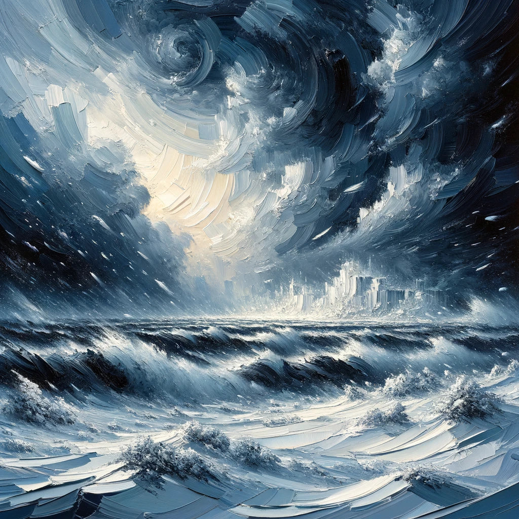 Winter's Fury Unleashed Cotton Cushion