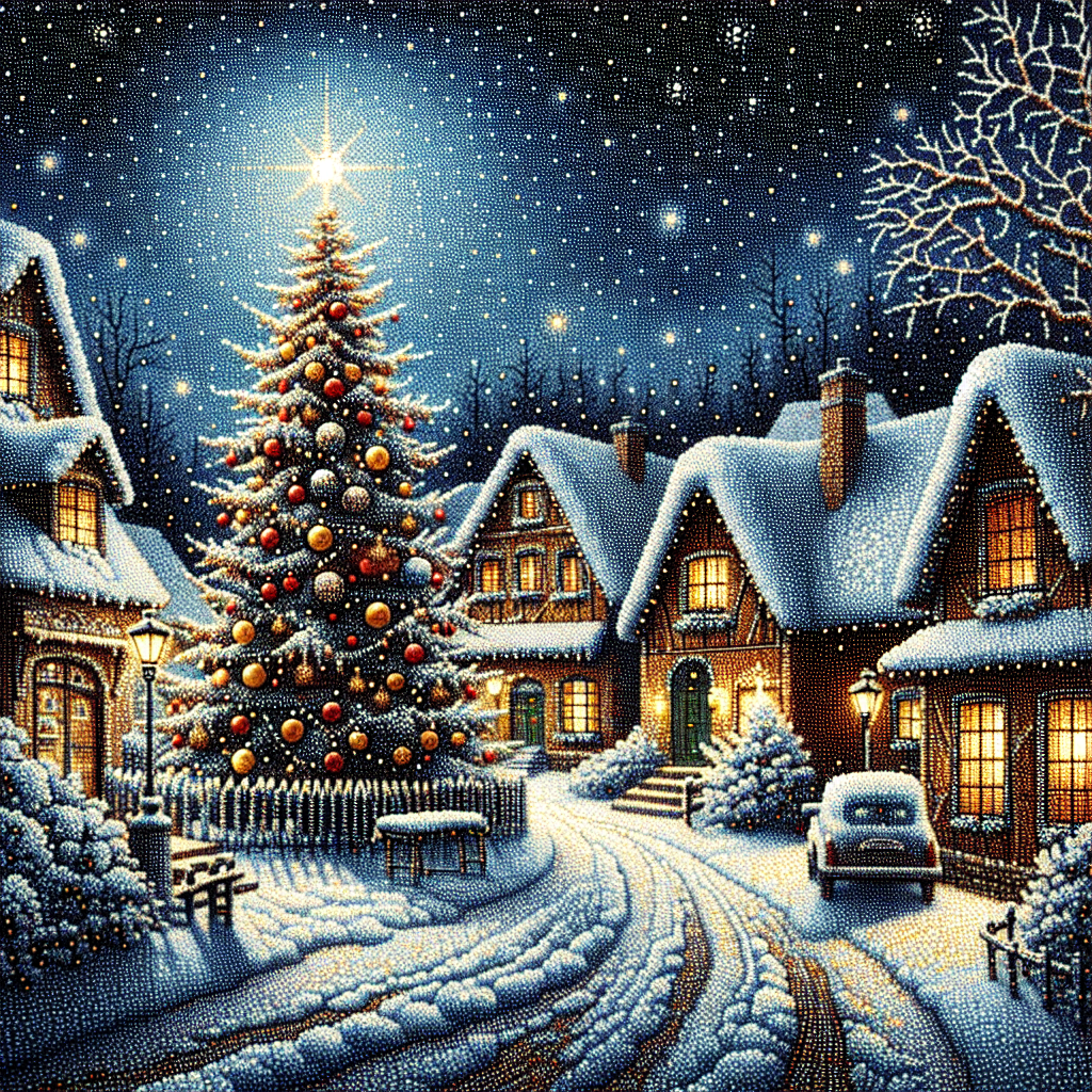 Winter's Melancholy Village Canvas