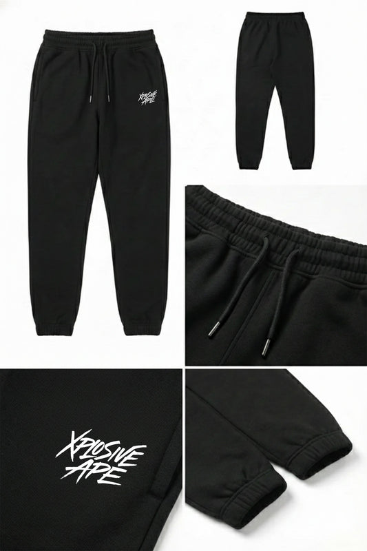XAPE Classic Brush Script Joggers - Black