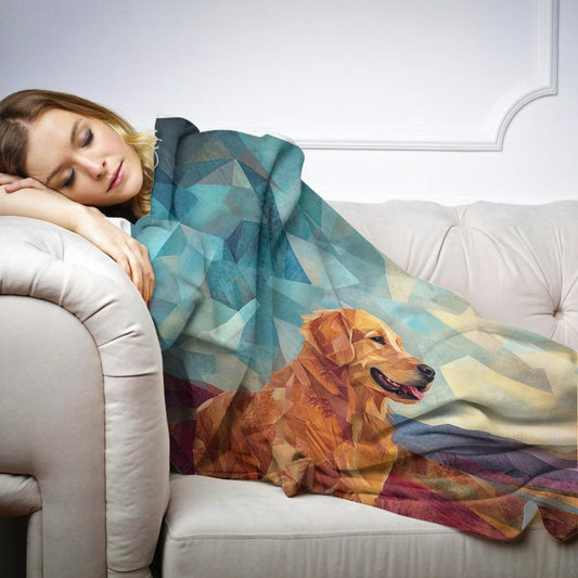 Geometric Golden Retriever Blanket