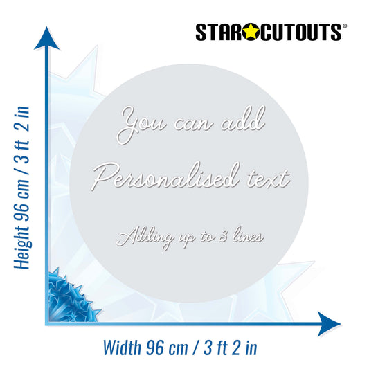 Silver Blue Circle Signs Personalise Choose Size and Material
