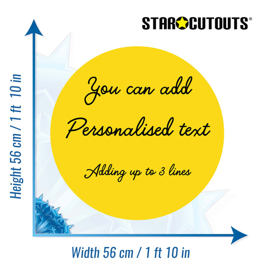 Yellow Amber Circle Signs Personalise Choose Size and Material
