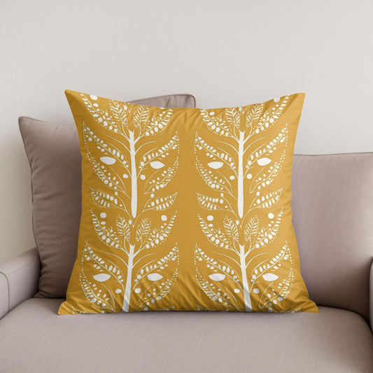 Mustard Symmetry Cotton Cushion