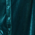 Yumi Teal Velvet Relaxed Fit Shirt