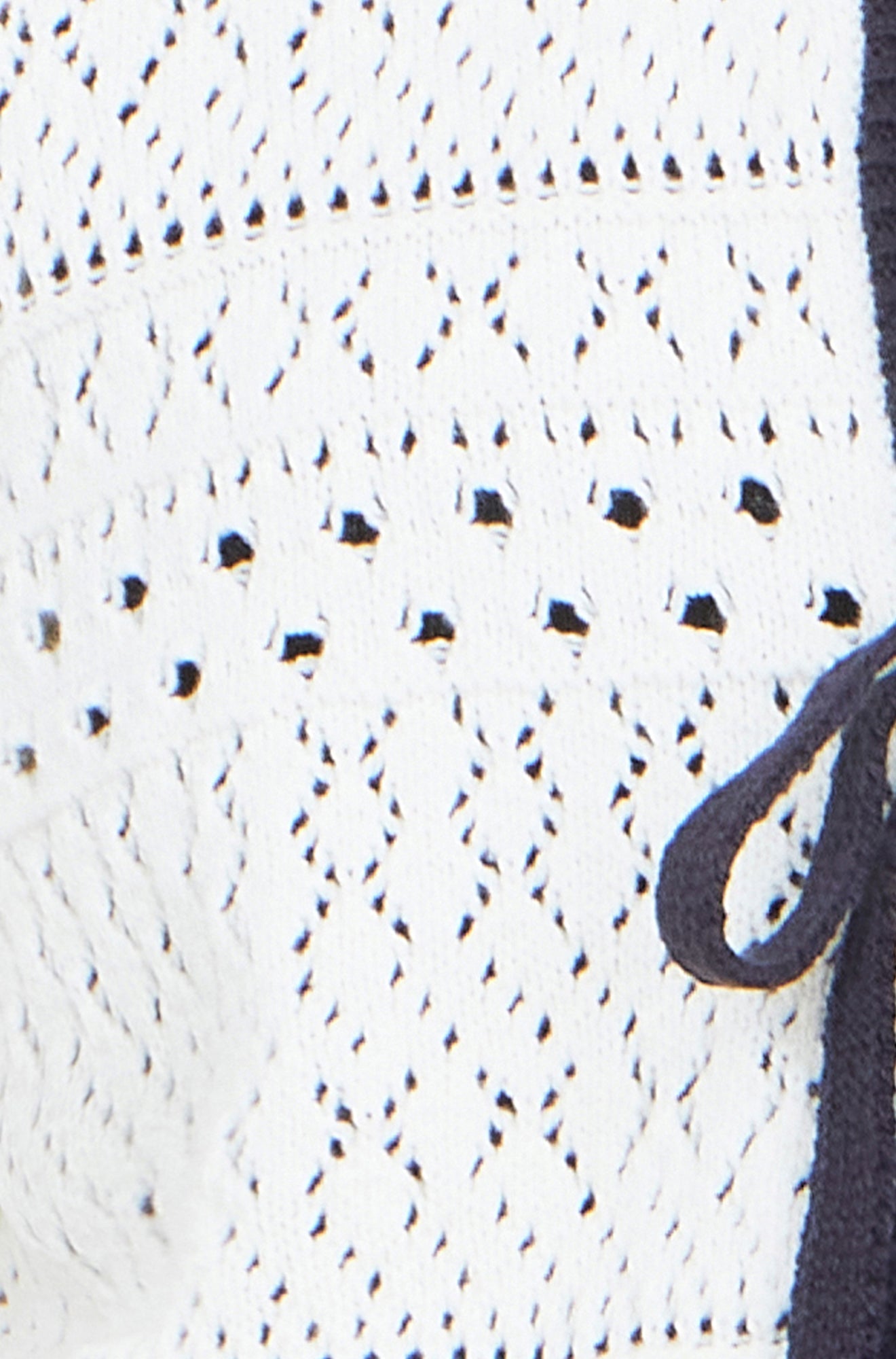 Yumi Ivory Crochet Knitted Cardigan With Peter Pan Collar