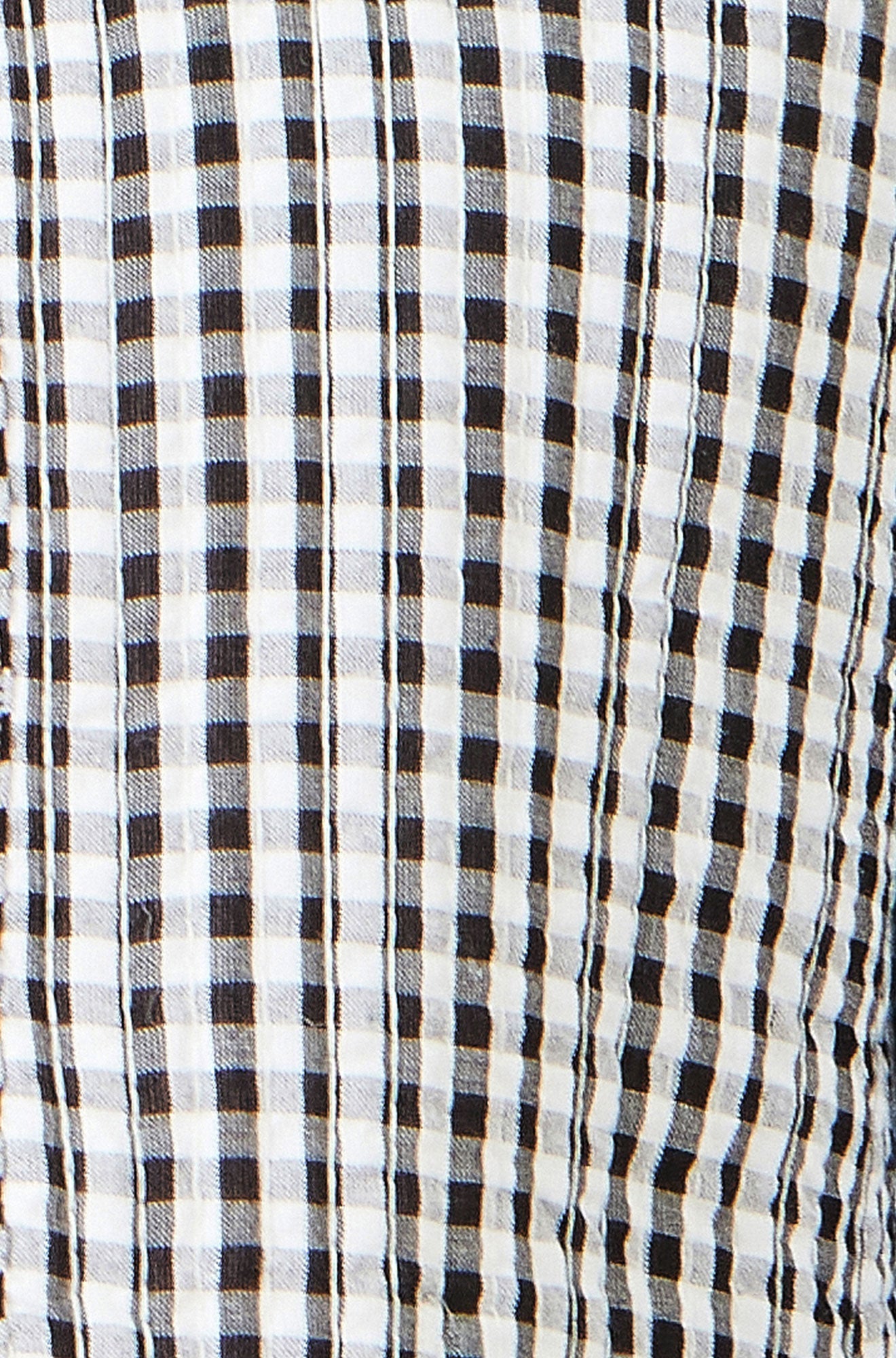 Yumi White Gingham Reversible Cotton Quilted Cropped Jacket