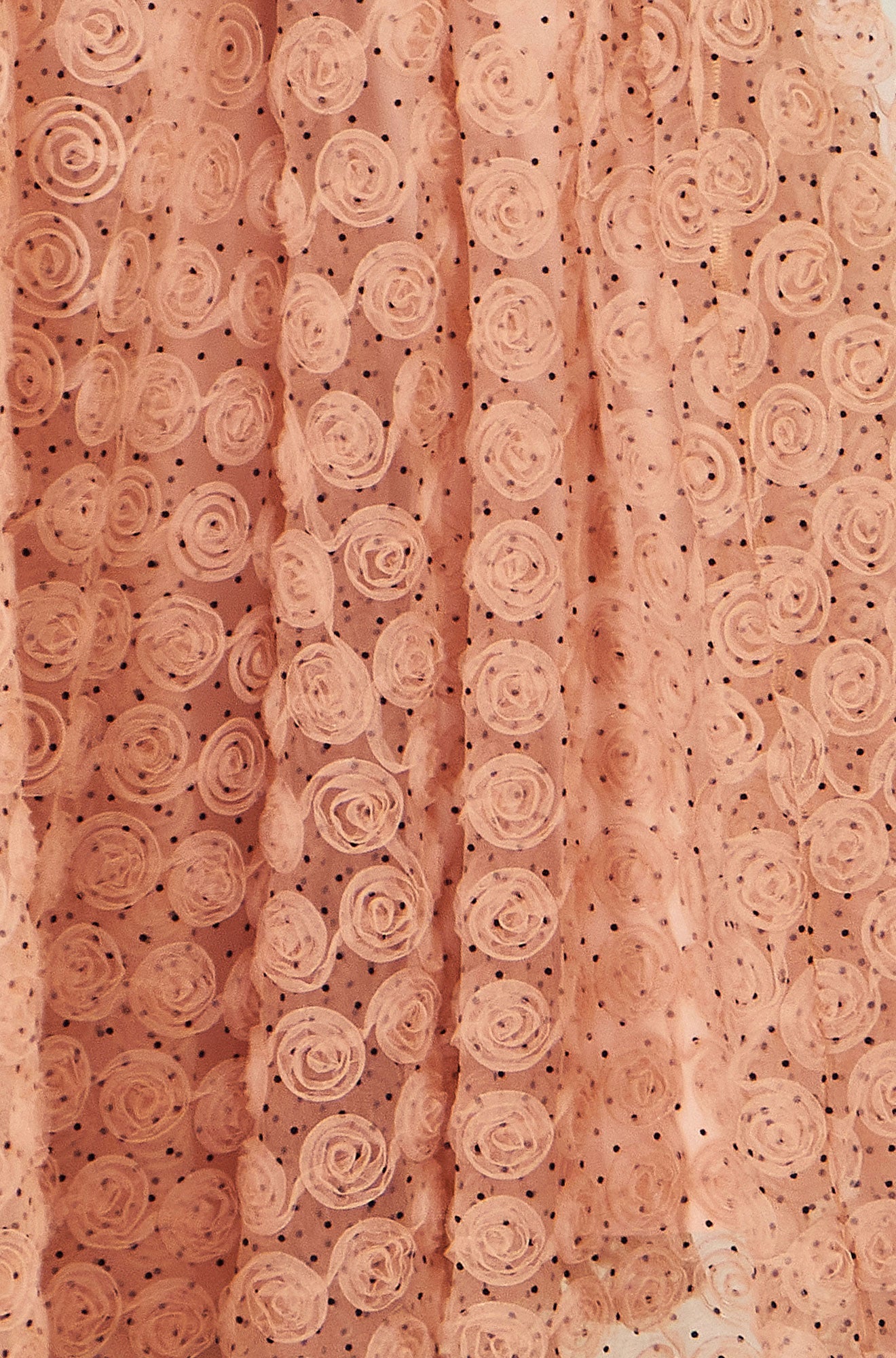 Yumi Blush Pink Spot And Rose Tulle Skirt