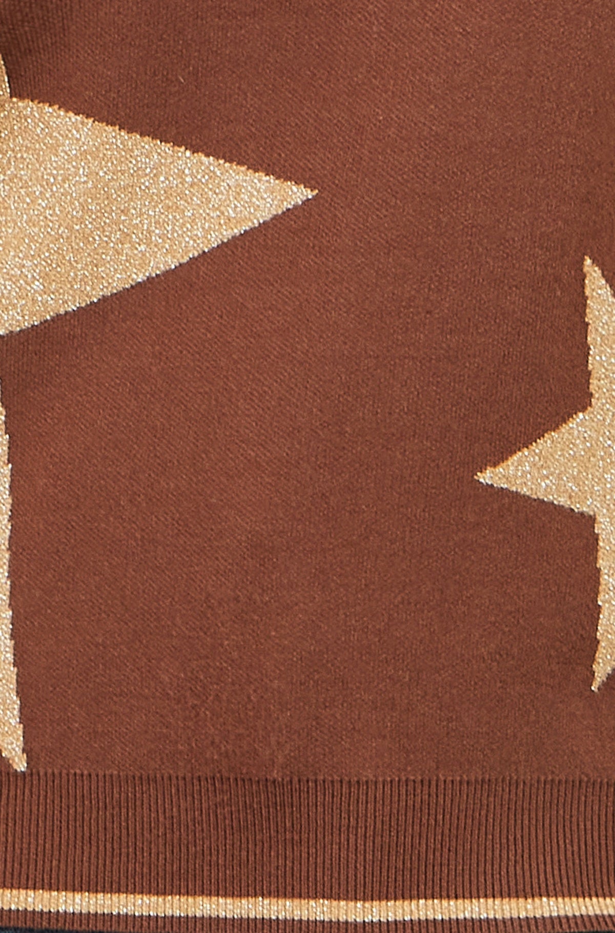 Yumi Brown Viscose Star Relaxed Jumper With Sparkle