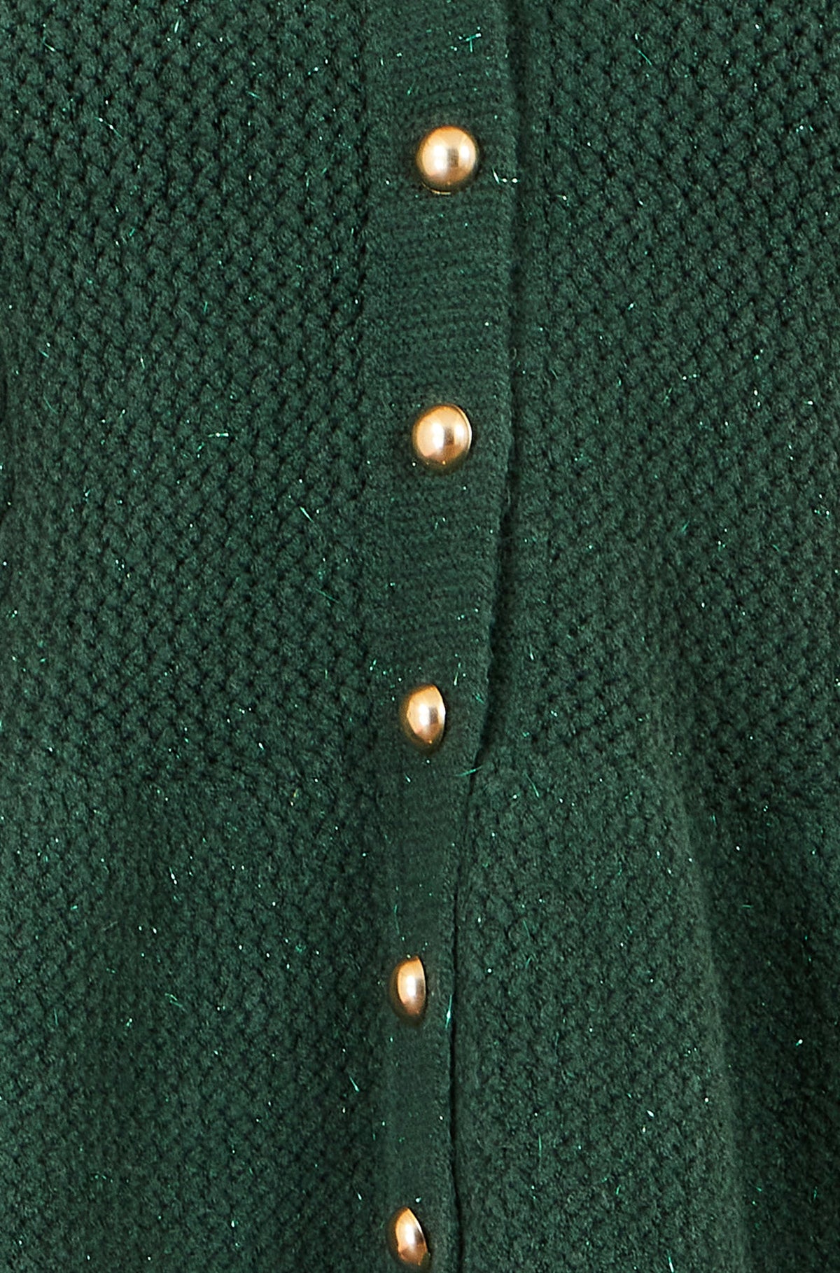 Yumi Green Cable Knit Peplum Cardigan
