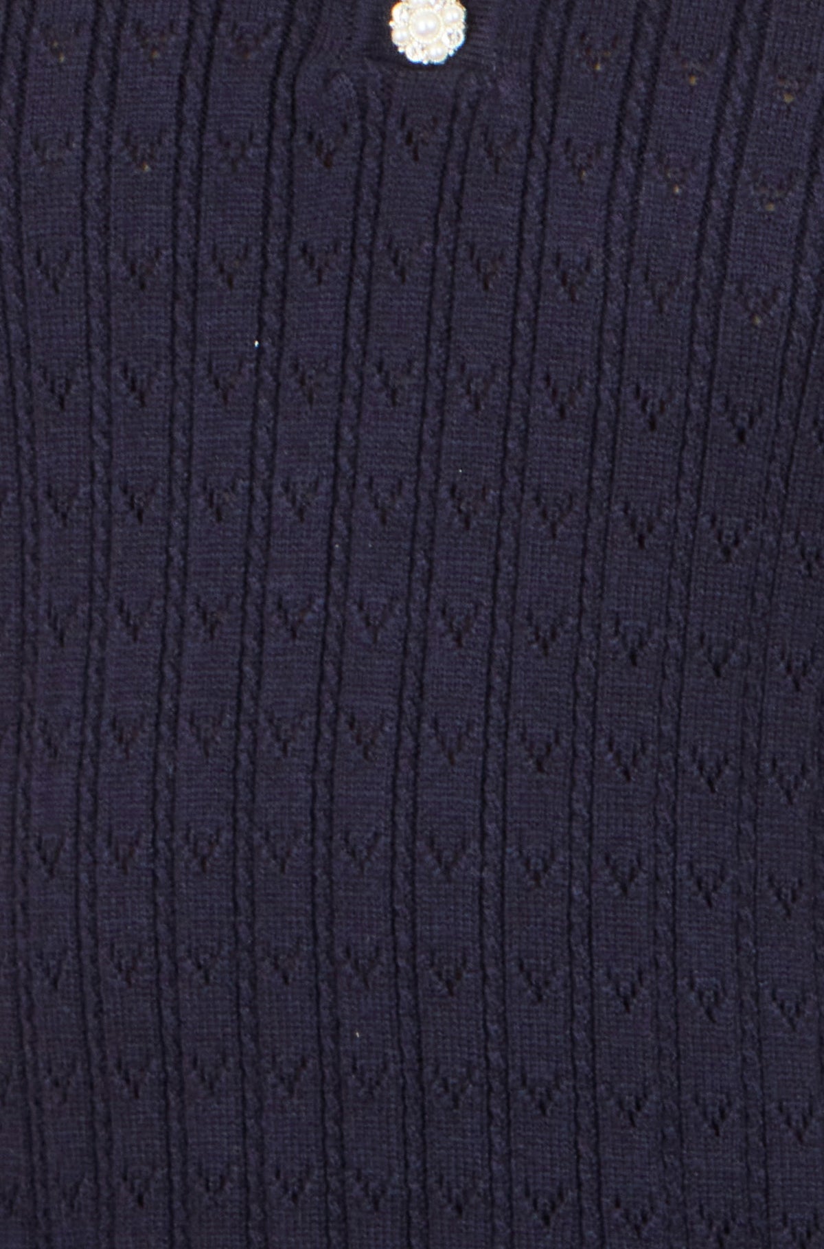 Yumi Navy Viscose Knitted Midi Dress With Buttons