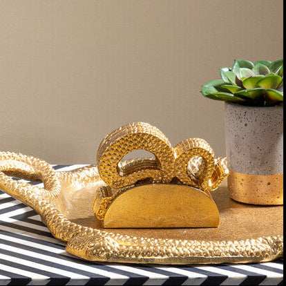Serpent Gold Set of 4 Coasters with Holder