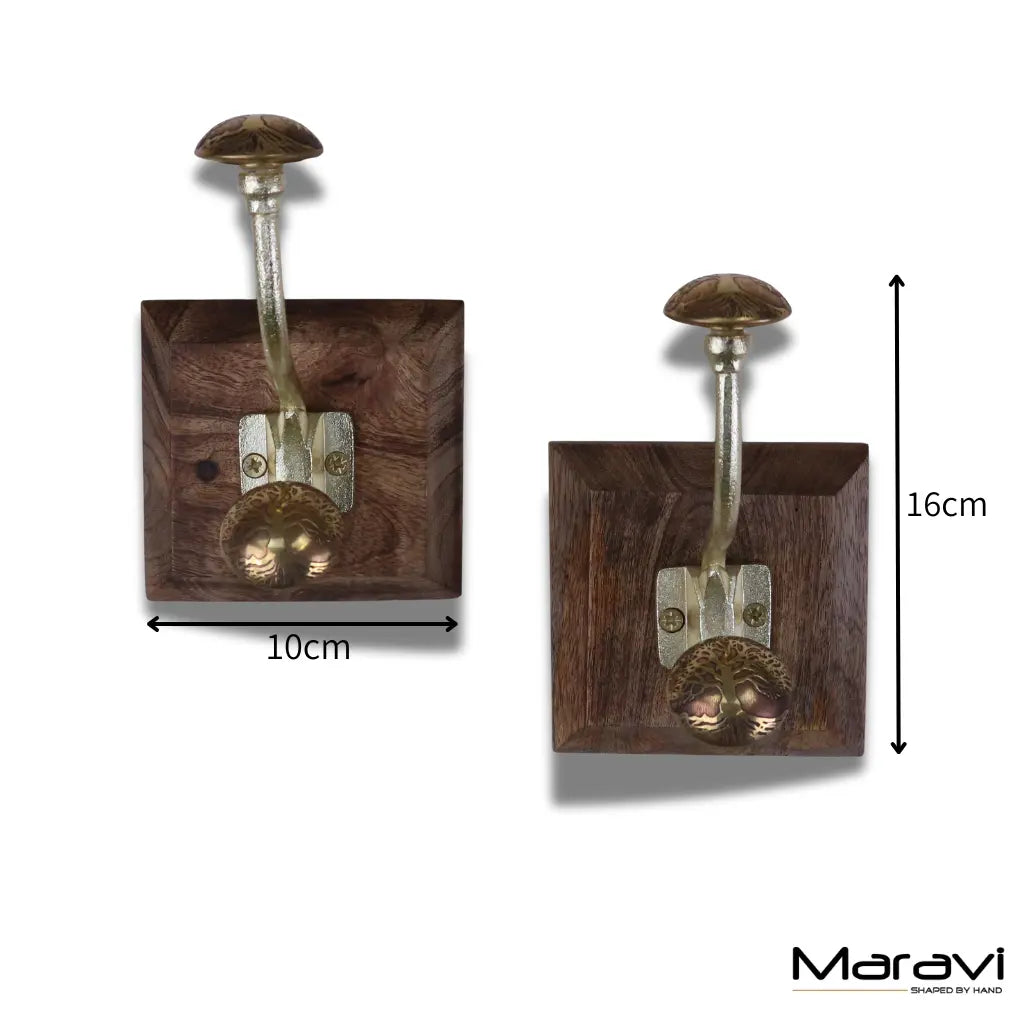 Zerika Antique Gold Coat Hooks Set of 2