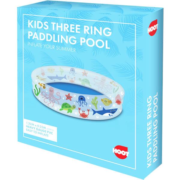 Children's Three-Ring PVC Sea-Life Theme Paddling Pool (1.22 x 0.25 m)
