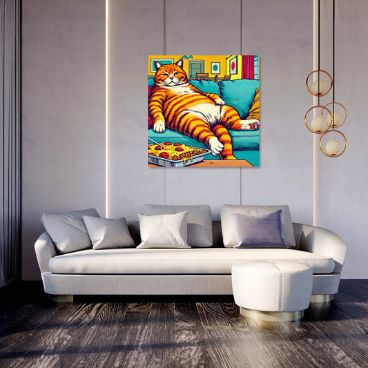 Vibrant Feline Pop Canvas
