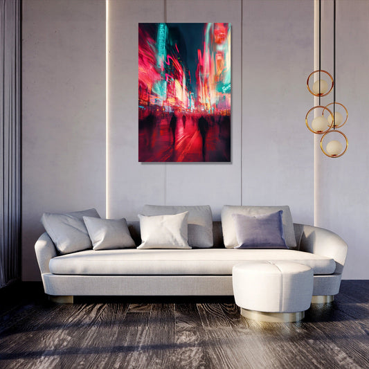 Nighttime City Lights Canvas