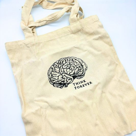 Mr Sci Glass Specimen Jar & Science Tote Bag Think Forever (Brain)