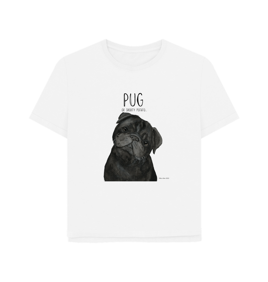 Snorty Potato Women’s Relaxed Fit Tee – Pug Life, Comfier Than Ever!