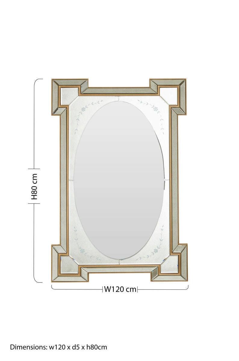 Lulu Antique Finish Rectangular Wall Mirror