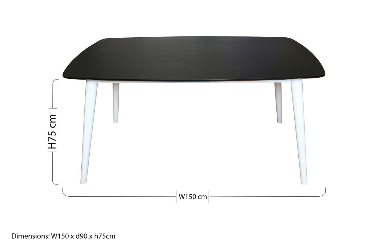 Cassy Black Ash Veneer Dining Table