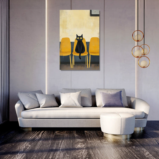 Black Cat Waiting Canvas