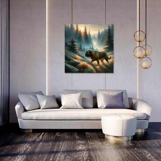 Misty Wilderness Explorer Bullmastiff Canvas