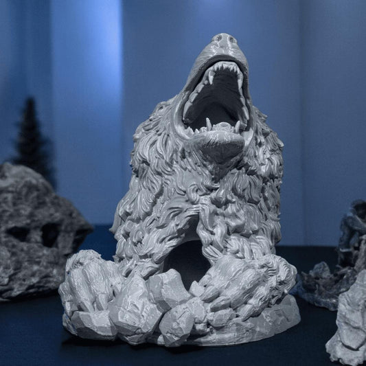 Colossal Wolf Head Dice Tower – 3D Printed RPG Dice Roller