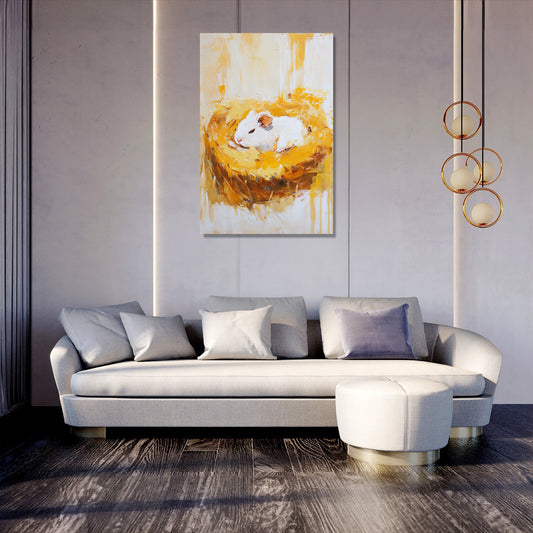Contented Guinea Pig Canvas