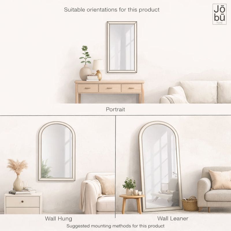 Akiko - Full Length Gold Metal Arched Mirror - 160cm x 60cm