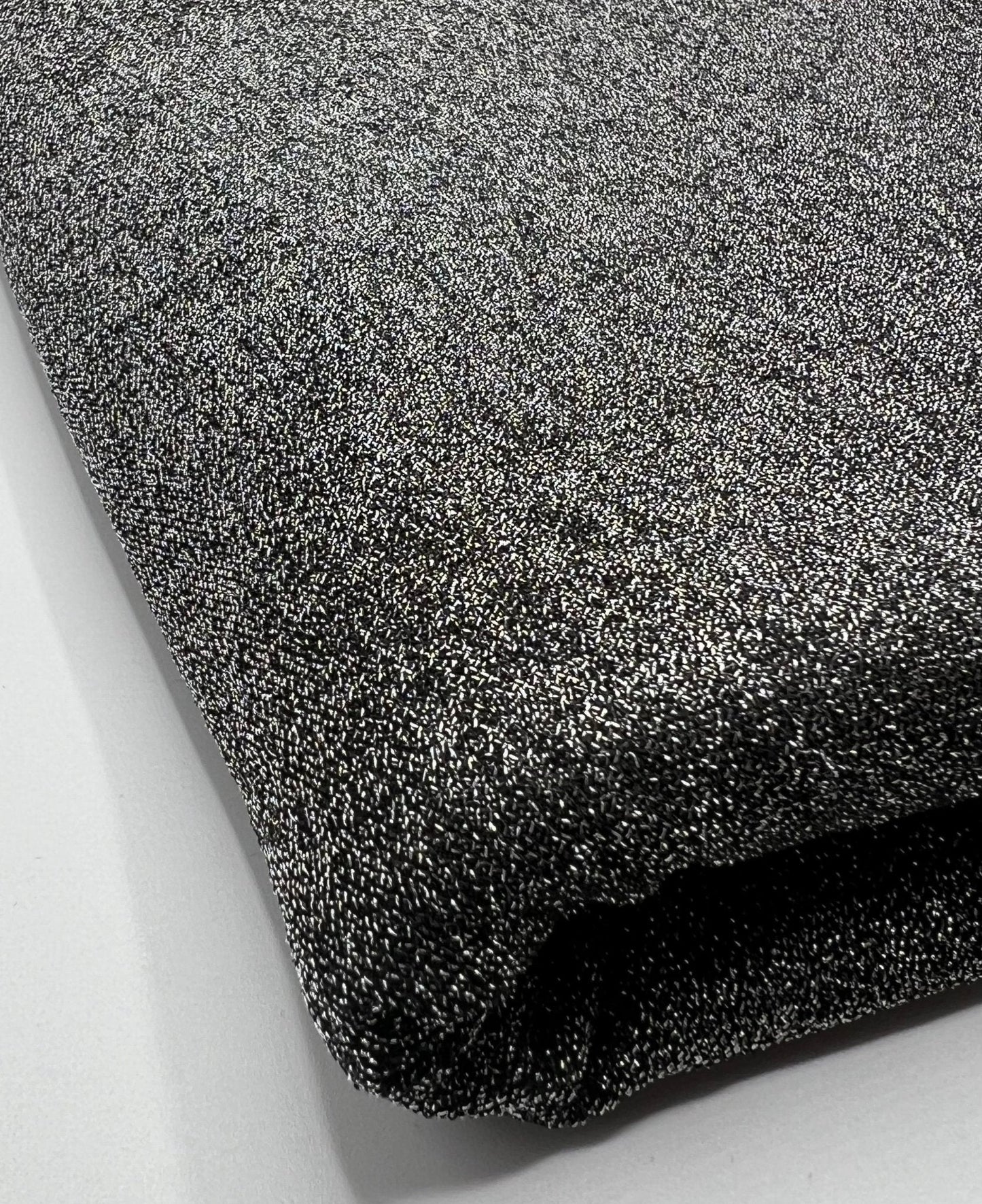 All Over Silver Thread Detail Lurex Sparkle Metallic Stretch Knit Fabric