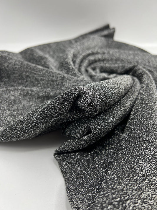 All Over Silver Thread Detail Lurex Sparkle Metallic Stretch Knit Fabric