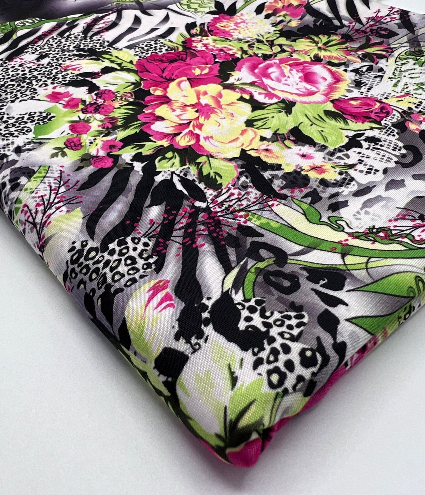 Animal Floral Mix Print Soft Touch 4 Way Stretch Fabric