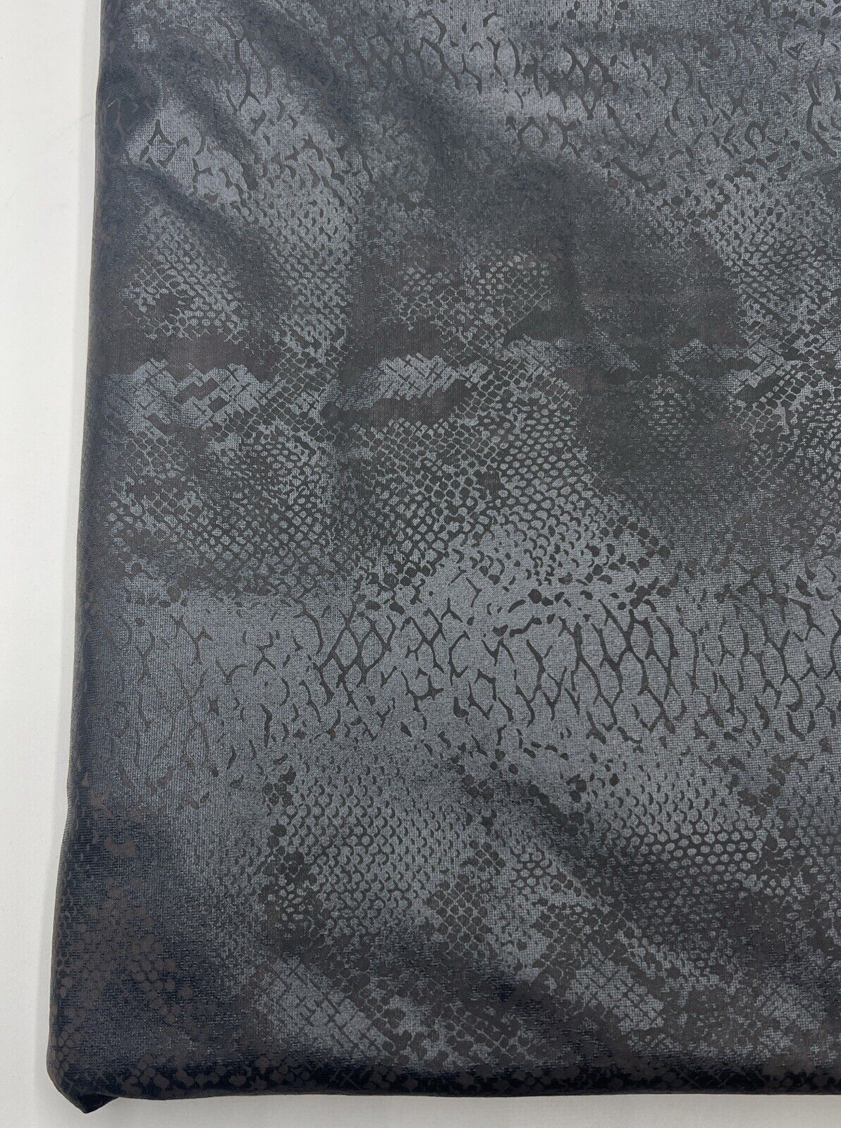 Animal Wet Look/ Leather Look Black Cupro Stretch Fabric