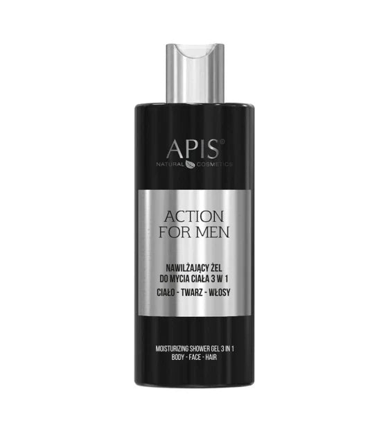 Apis Action for Men Moisturising 3-in-1 Body, Face & Hair Wash | 500ml