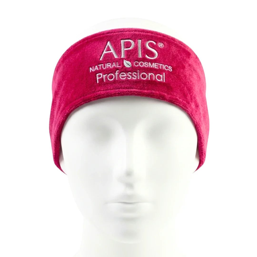 Apis Fuchsia Velour Cosmetic Headband with Logo | Beauty Accessory