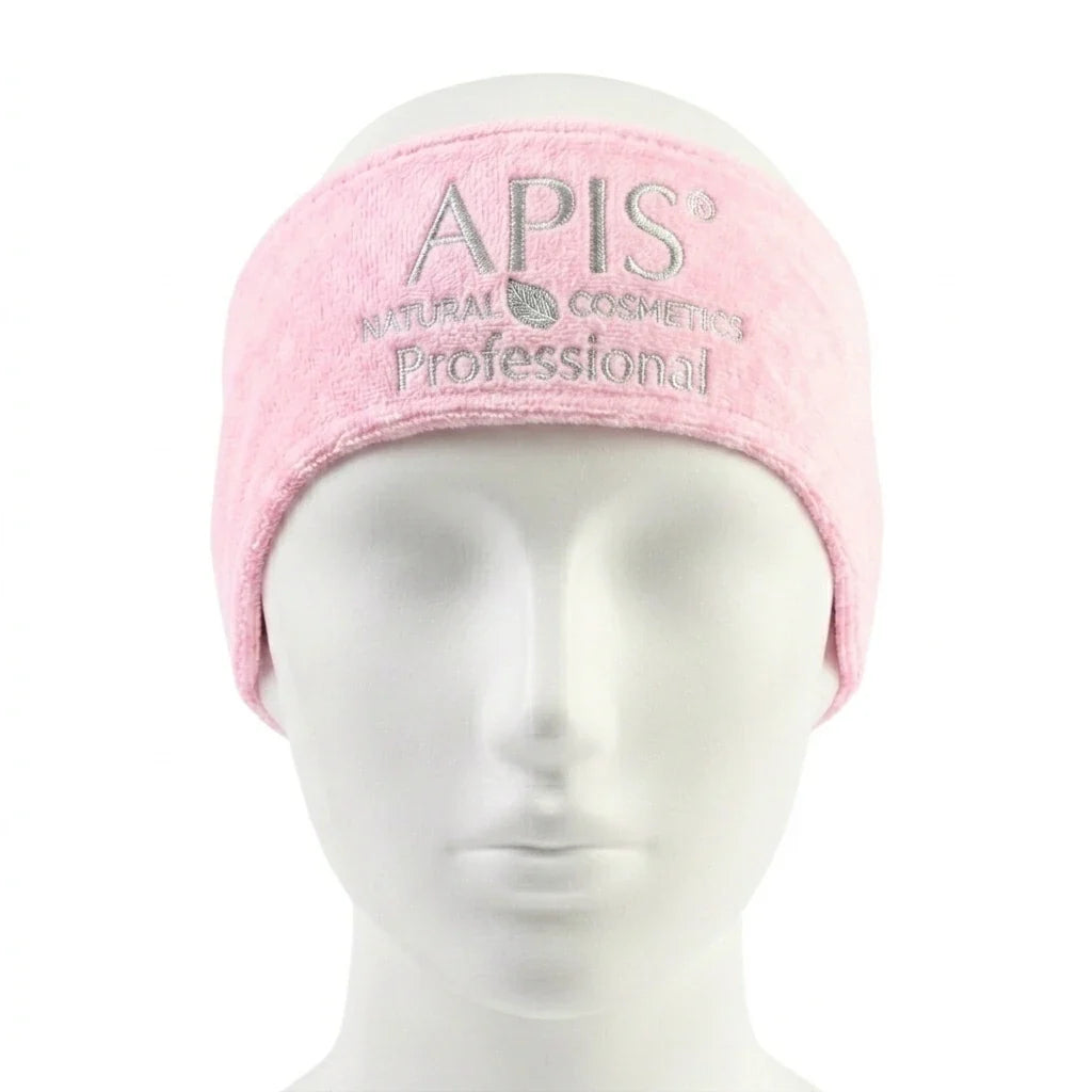 Apis Pink Velour Cosmetic Headband with Logo | Beauty Accessory