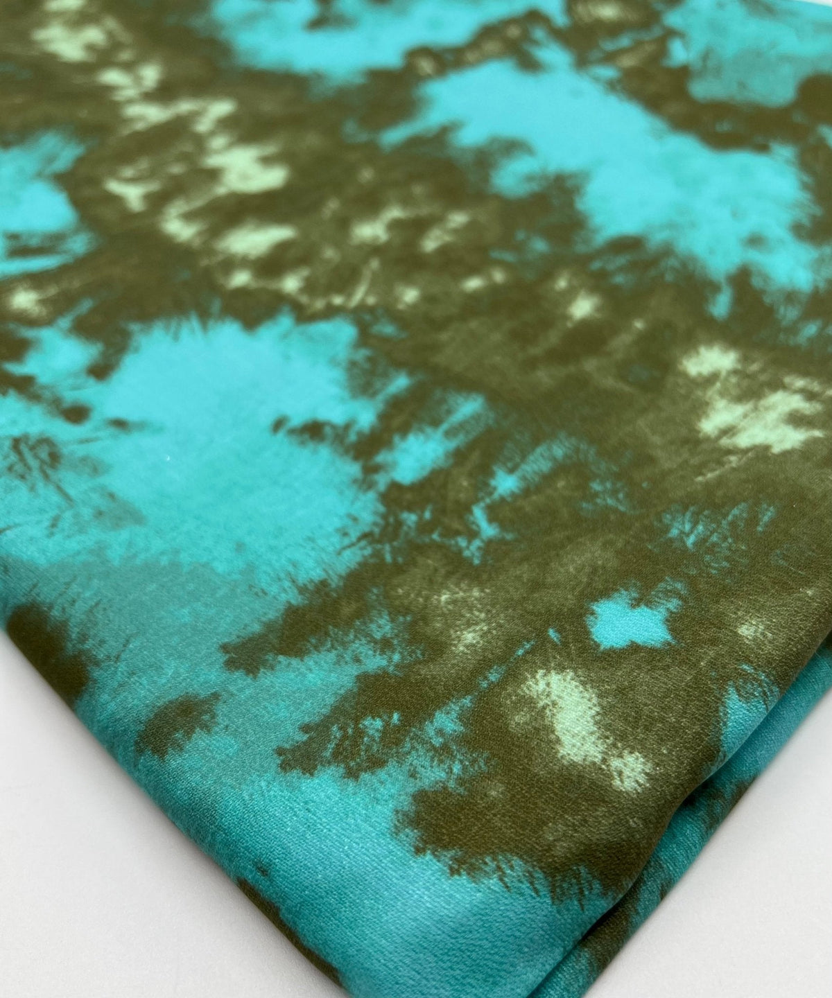Aqua Blue Green Mix Non Stretch Woven Dress Craft Fabric