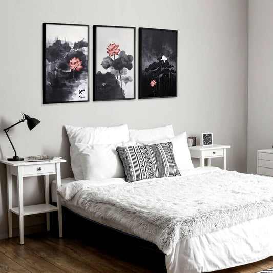 Art Modern Prints | Set of 3 Asian Inspired Wall art Prints