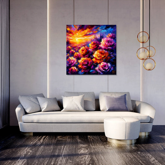 Post-Impressionist Rose Twilight Canvas