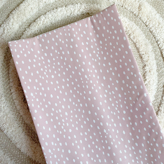 Anti-Roll Wedge Changing Mat - Dusky Pink Spotty Print