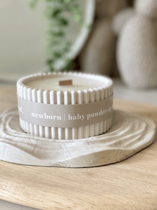 Baby Powder Stoneware Soy Candle – Scandi Minimalist Home Candle