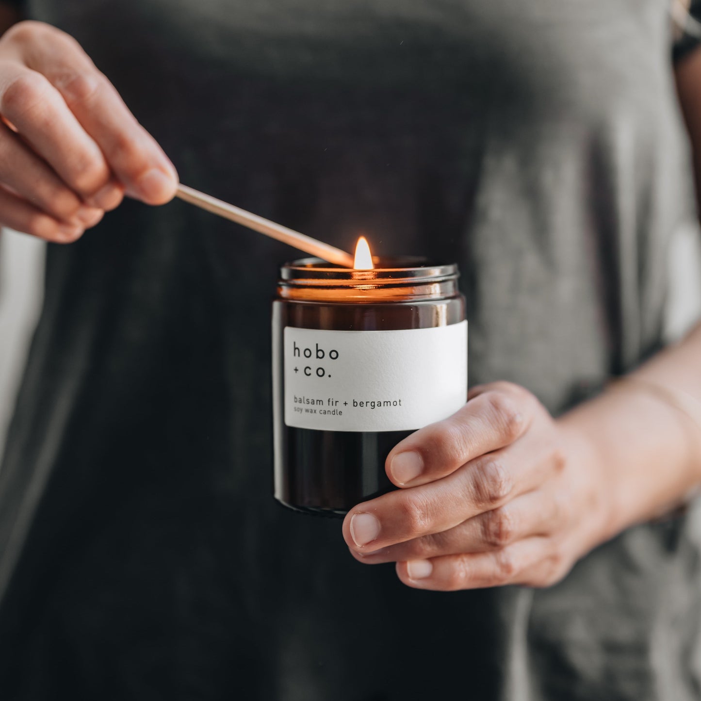 Glass Jar Balsam Fir and Bergamot Candle