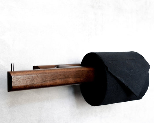 Walnut Double Toilet Paper Holder | Bathroom Furniture Collection