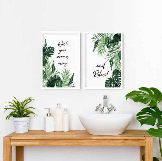 Art in bathroom | Set of 2 wall art prints