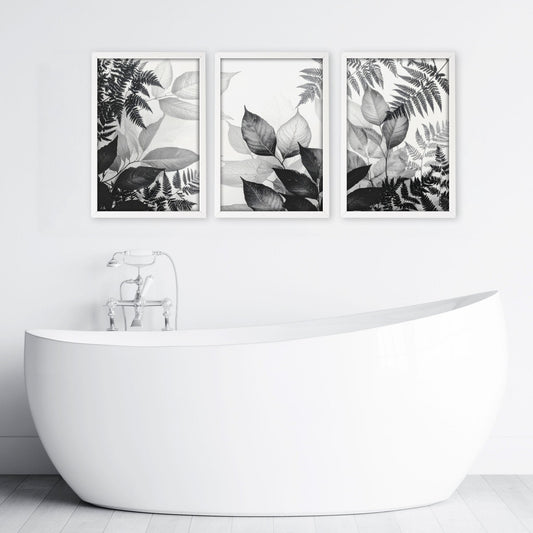 Bathroom Wall Prints | Set of 3 Botanical Wall art Prints