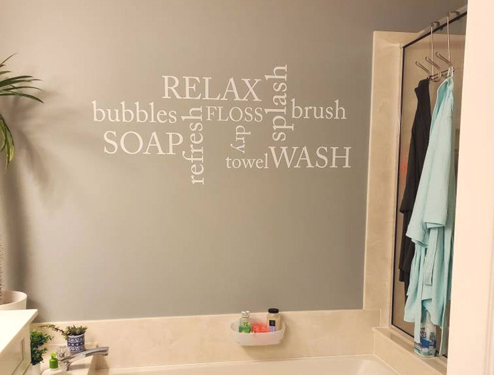 Bathroom Word Art Wall Sticker – Beautiful Home Décor Vinyl