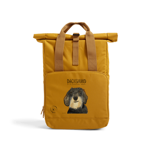 Wire Haired Dachshund Roll-Top Backpack – Small Dog, Big Adventure!