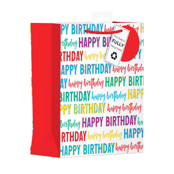 Medium Gift Bag with Happy Birthday Design (W215 x H265 x D100 mm)